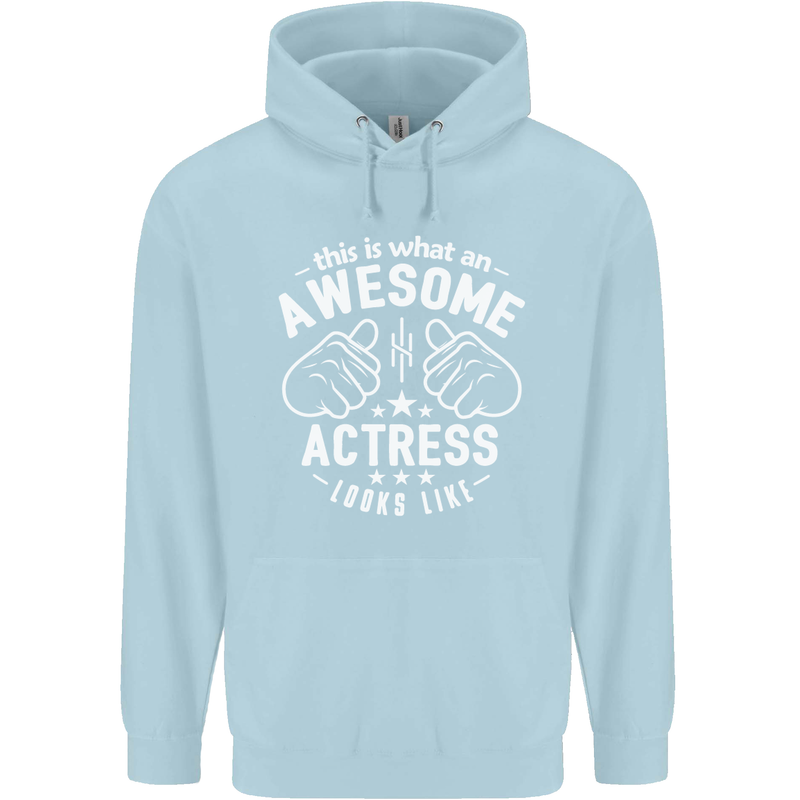 This Is What an Awesome Actress Looks Like Mens 80% Cotton Hoodie Light Blue