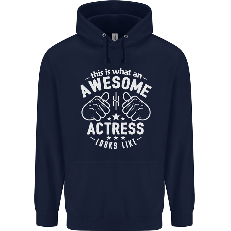This Is What an Awesome Actress Looks Like Mens 80% Cotton Hoodie Navy Blue