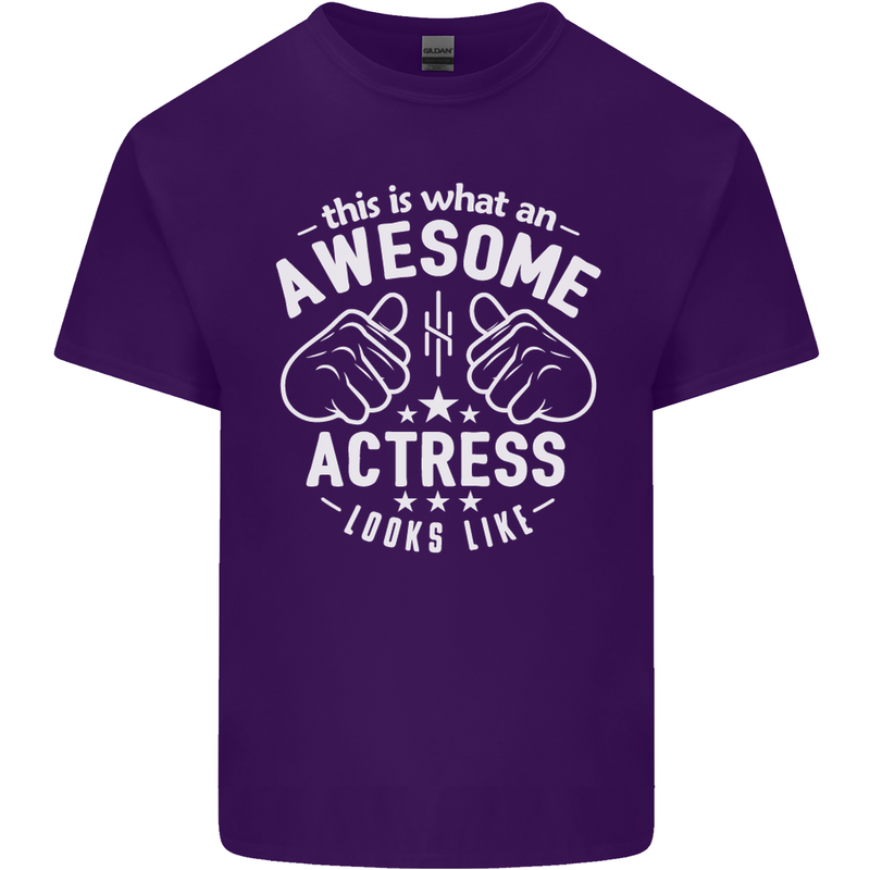 This Is What an Awesome Actress Looks Like Mens Cotton T-Shirt Tee Top Purple
