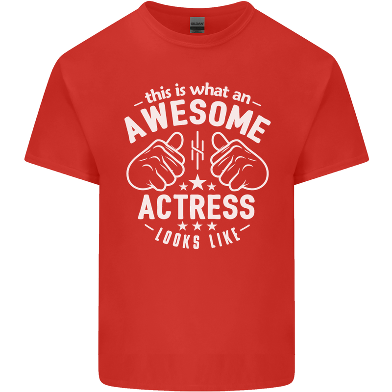 This Is What an Awesome Actress Looks Like Mens Cotton T-Shirt Tee Top Red
