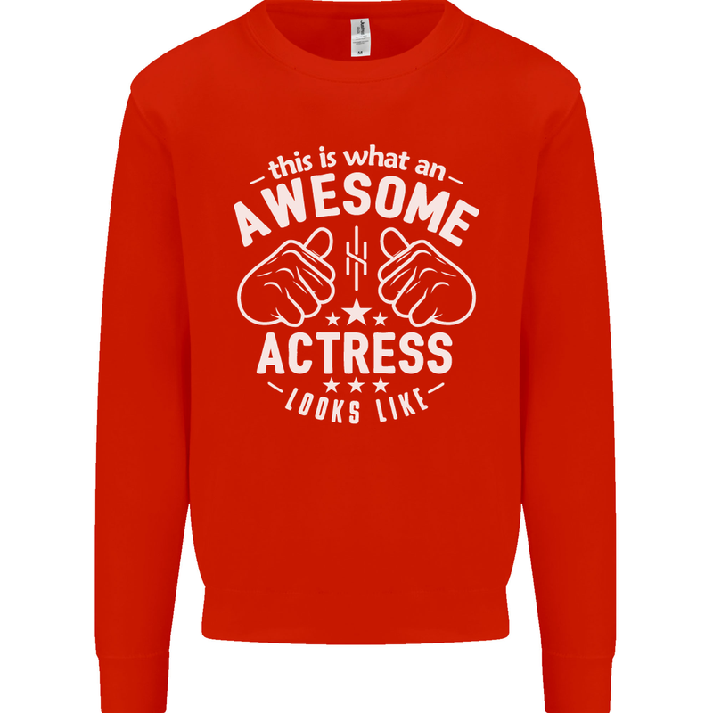 This Is What an Awesome Actress Looks Like Mens Sweatshirt Jumper Bright Red
