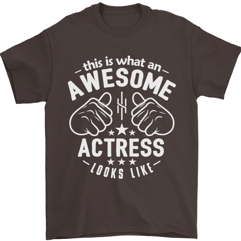 This Is What an Awesome Actress Looks Like Mens T-Shirt Cotton Gildan Dark Chocolate