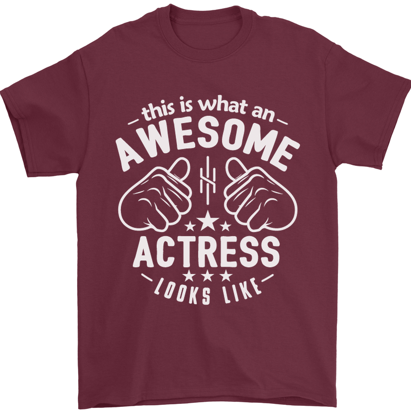 This Is What an Awesome Actress Looks Like Mens T-Shirt Cotton Gildan Maroon
