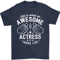 This Is What an Awesome Actress Looks Like Mens T-Shirt Cotton Gildan Navy Blue