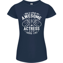 This Is What an Awesome Actress Looks Like Womens Petite Cut T-Shirt Navy Blue