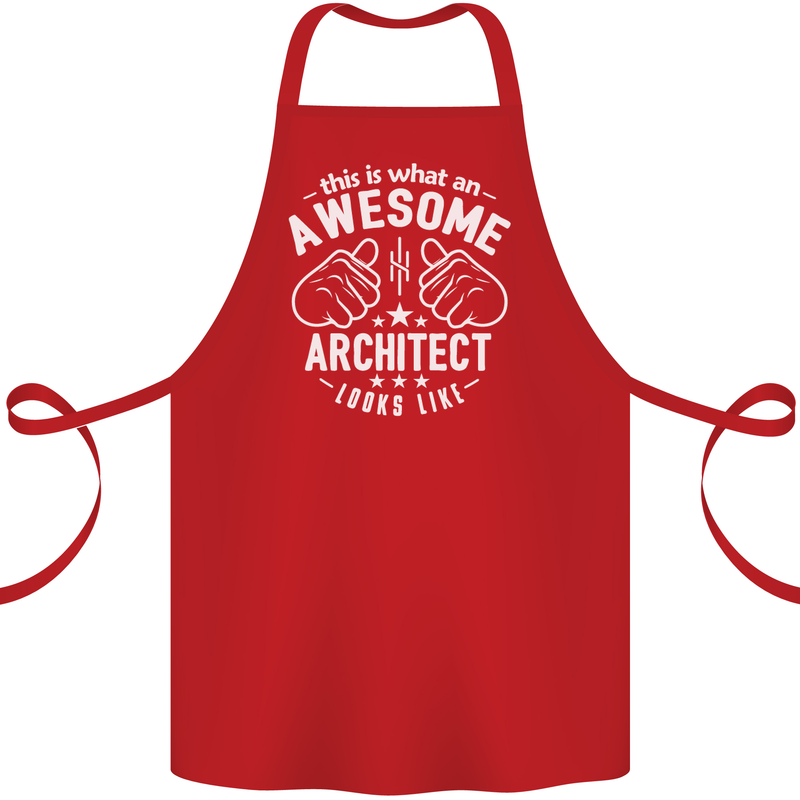 This Is What an Awesome Architect Looks Like Cotton Apron 100% Organic Red