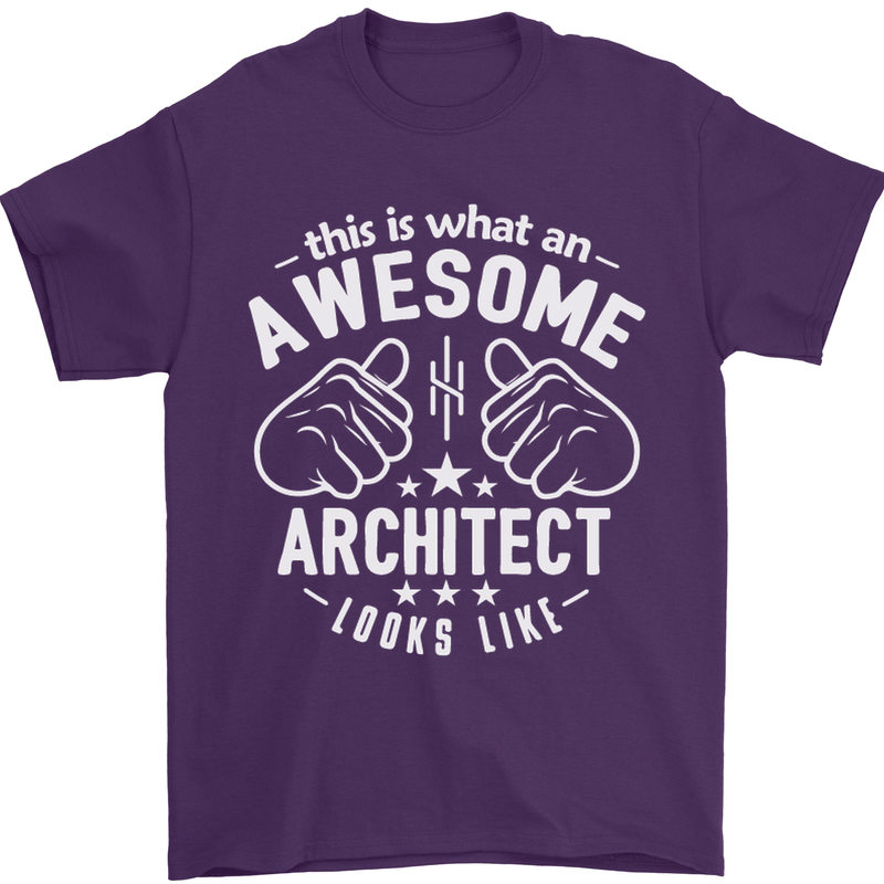 This Is What an Awesome Architect Looks Like Mens T-Shirt Cotton Gildan Purple