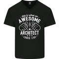 This Is What an Awesome Architect Looks Like Mens V-Neck Cotton T-Shirt Black