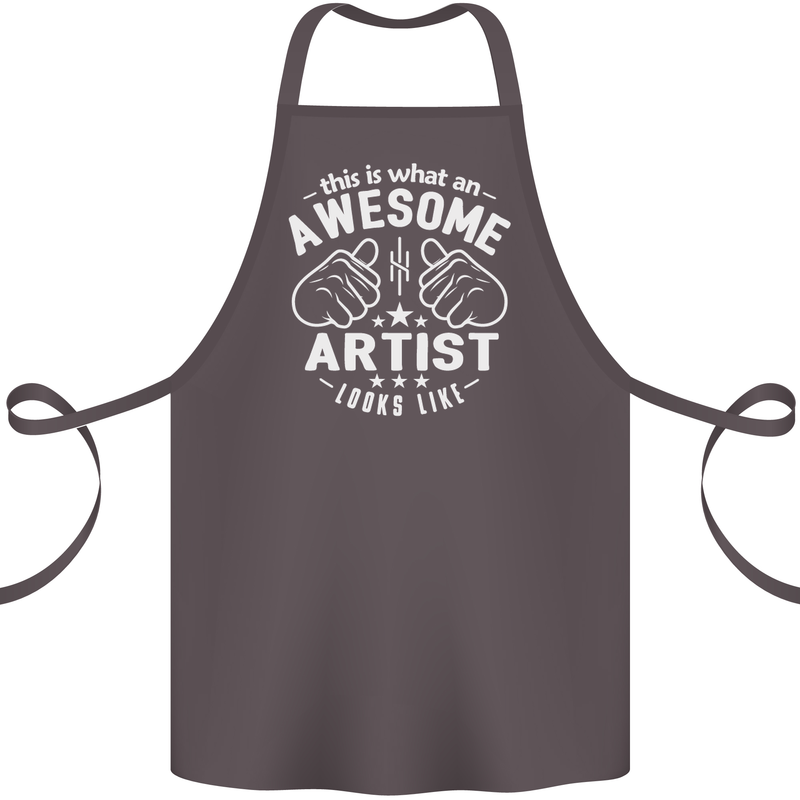 This Is What an Awesome Artist Looks Like Cotton Apron 100% Organic Dark Grey