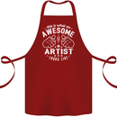 This Is What an Awesome Artist Looks Like Cotton Apron 100% Organic Maroon