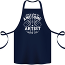 This Is What an Awesome Artist Looks Like Cotton Apron 100% Organic Navy Blue
