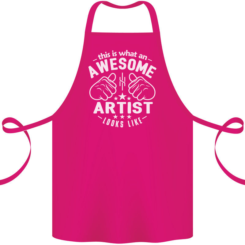 This Is What an Awesome Artist Looks Like Cotton Apron 100% Organic Pink