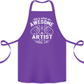 This Is What an Awesome Artist Looks Like Cotton Apron 100% Organic Purple