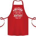 This Is What an Awesome Artist Looks Like Cotton Apron 100% Organic Red