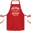 This Is What an Awesome Artist Looks Like Cotton Apron 100% Organic Red