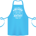 This Is What an Awesome Artist Looks Like Cotton Apron 100% Organic Turquoise