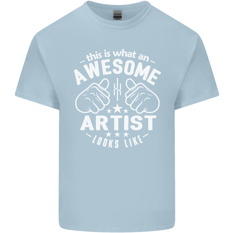 This Is What an Awesome Artist Looks Like Mens Cotton T-Shirt Tee Top Light Blue
