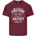 This Is What an Awesome Artist Looks Like Mens Cotton T-Shirt Tee Top Maroon