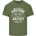 This Is What an Awesome Artist Looks Like Mens Cotton T-Shirt Tee Top Military Green