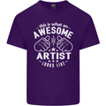 This Is What an Awesome Artist Looks Like Mens Cotton T-Shirt Tee Top Purple