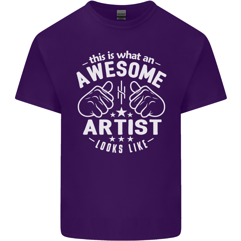 This Is What an Awesome Artist Looks Like Mens Cotton T-Shirt Tee Top Purple