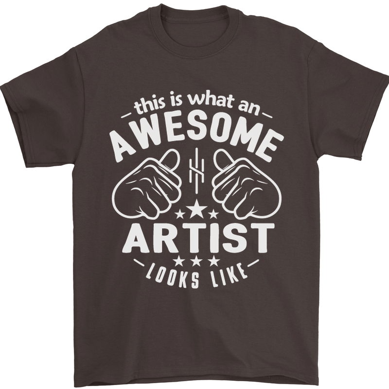 This Is What an Awesome Artist Looks Like Mens T-Shirt Cotton Gildan Dark Chocolate