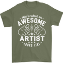 This Is What an Awesome Artist Looks Like Mens T-Shirt Cotton Gildan Military Green