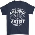 This Is What an Awesome Artist Looks Like Mens T-Shirt Cotton Gildan Navy Blue
