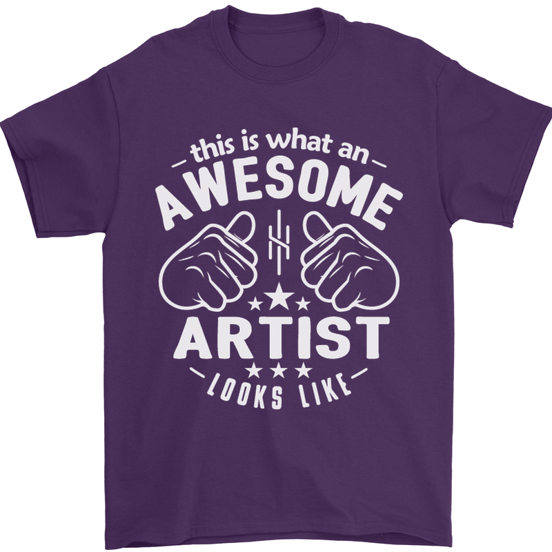 This Is What an Awesome Artist Looks Like Mens T-Shirt Cotton Gildan Purple