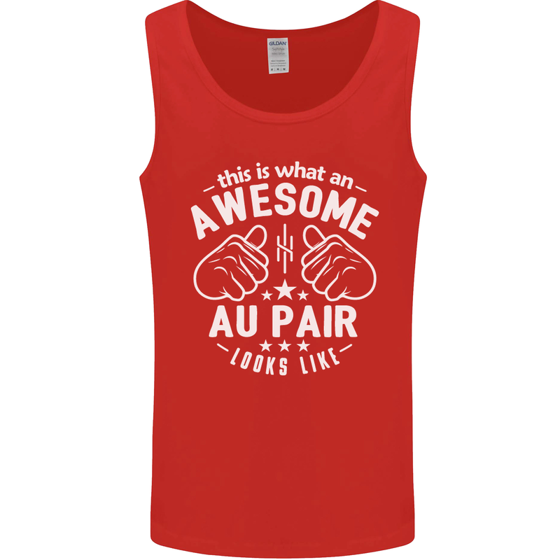 This Is What an Awesome Au Pair Looks Like Mens Vest Tank Top Red