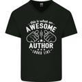 This Is What an Awesome Author Looks Like Mens V-Neck Cotton T-Shirt Black