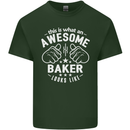 This Is What an Awesome Baker Looks Like Mens Cotton T-Shirt Tee Top Forest Green