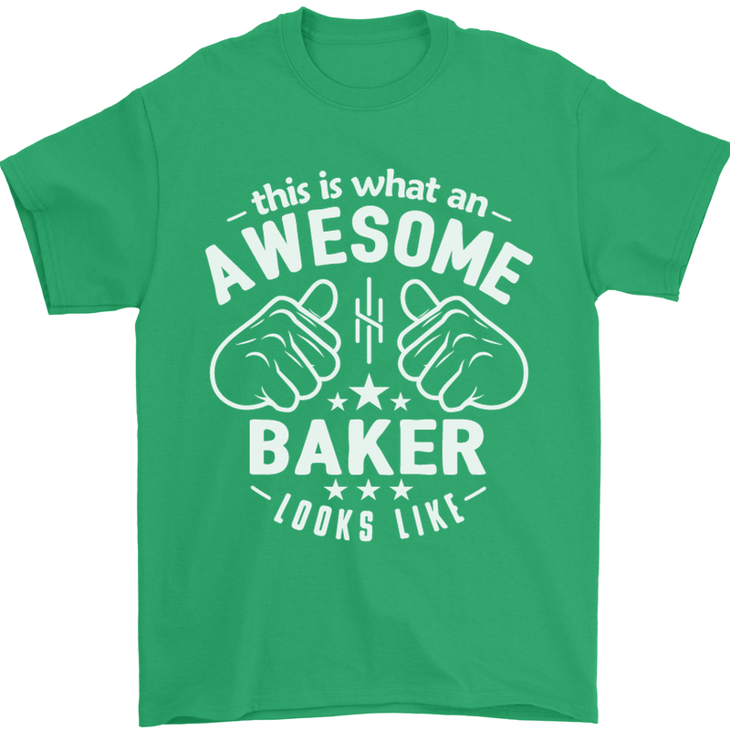 This Is What an Awesome Baker Looks Like Mens T-Shirt Cotton Gildan Irish Green