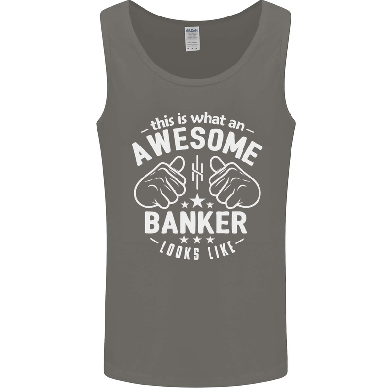 This Is What an Awesome Banker Looks Like Mens Vest Tank Top Charcoal