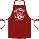 This Is What an Awesome Barber Looks Like Cotton Apron 100% Organic Maroon
