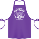 This Is What an Awesome Barber Looks Like Cotton Apron 100% Organic Purple