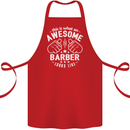 This Is What an Awesome Barber Looks Like Cotton Apron 100% Organic Red