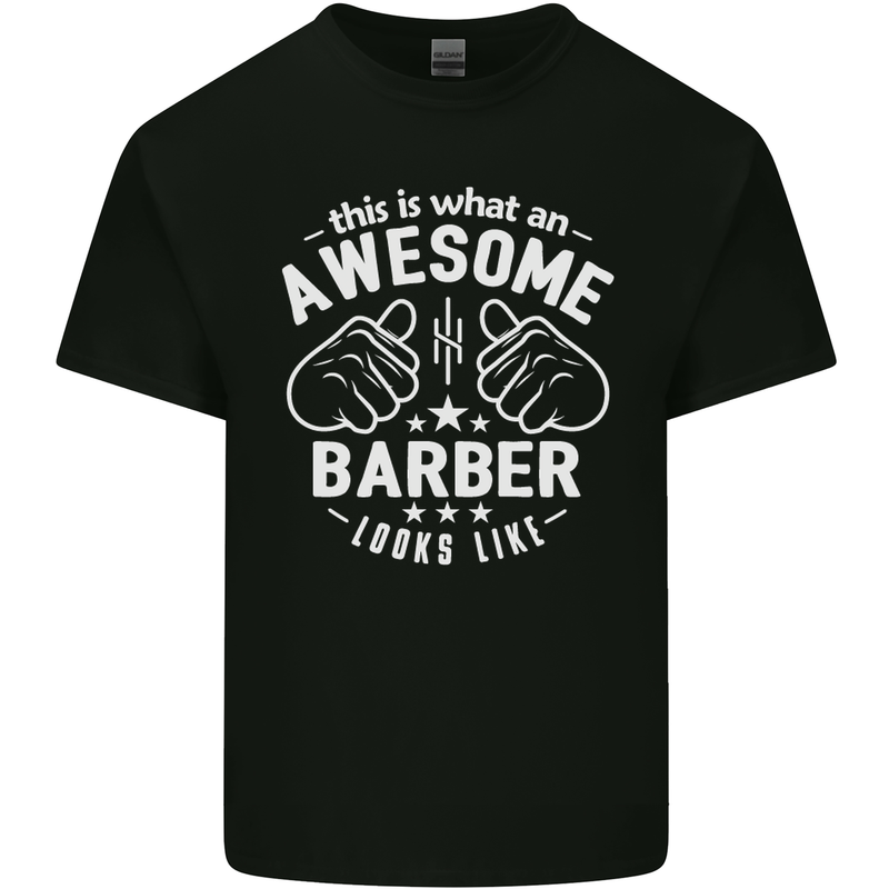 This Is What an Awesome Barber Looks Like Mens Cotton T-Shirt Tee Top Black