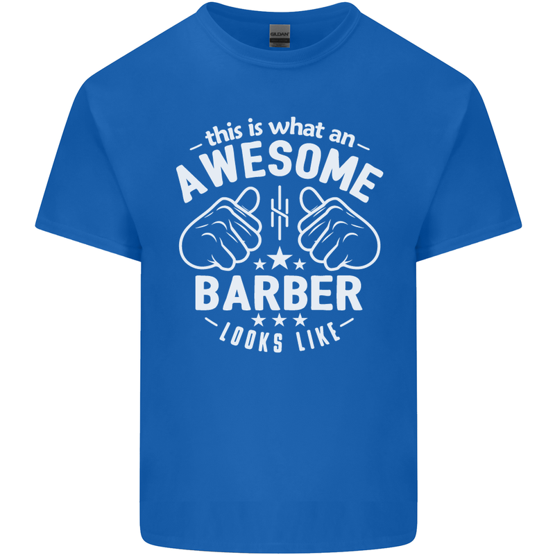 This Is What an Awesome Barber Looks Like Mens Cotton T-Shirt Tee Top Royal Blue