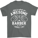 This Is What an Awesome Barber Looks Like Mens T-Shirt Cotton Gildan Charcoal