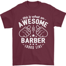 This Is What an Awesome Barber Looks Like Mens T-Shirt Cotton Gildan Maroon