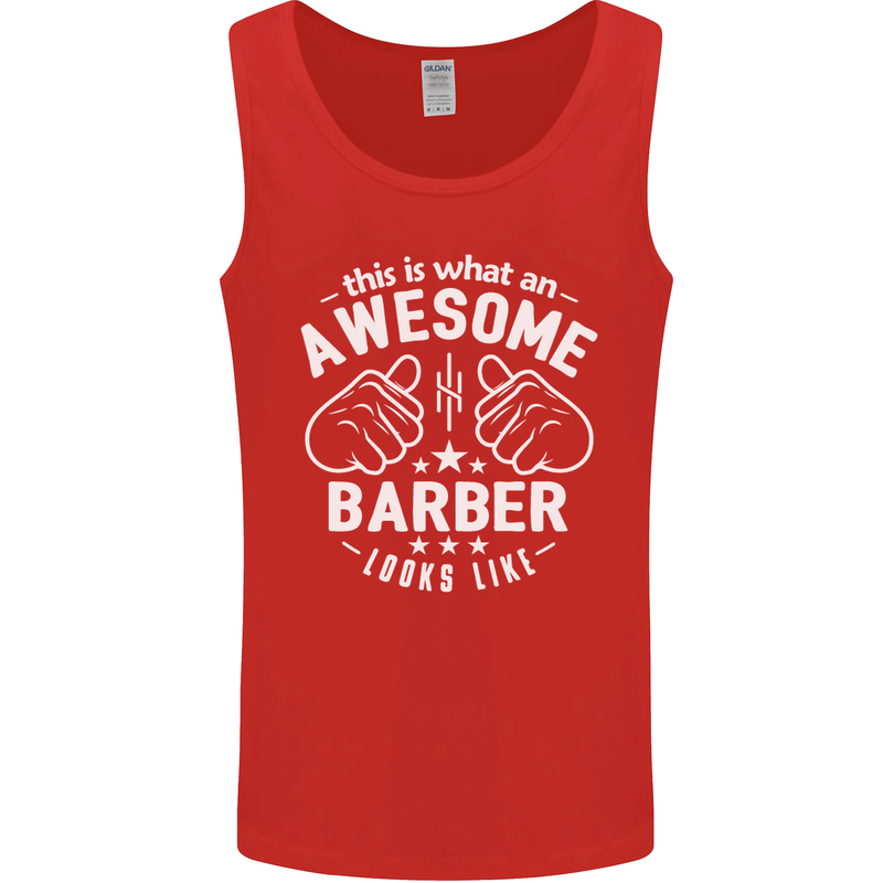 This Is What an Awesome Barber Looks Like Mens Vest Tank Top Red