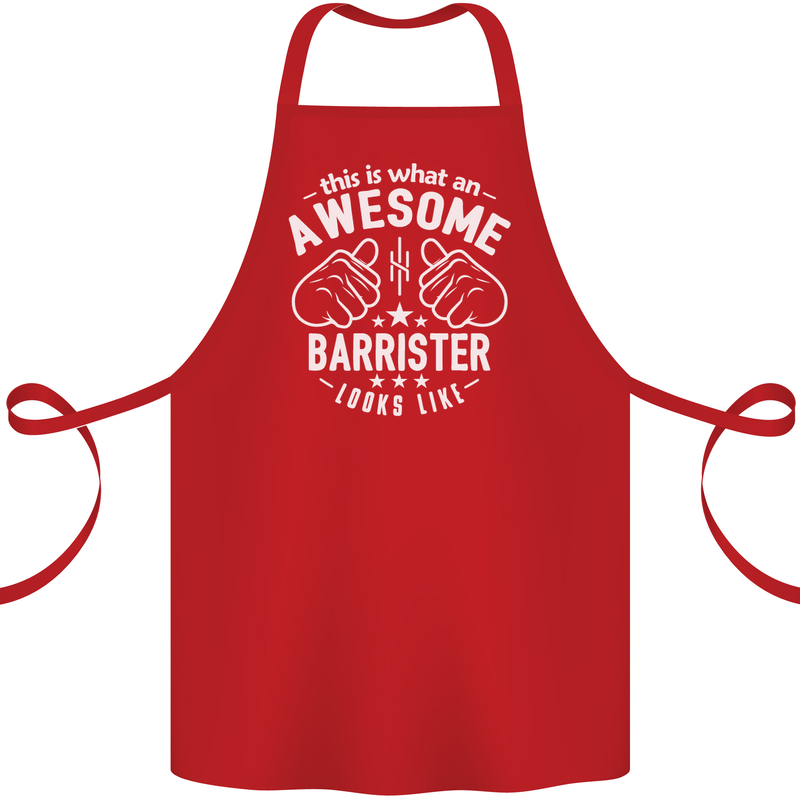 This Is What an Awesome Barrister Looks Like Cotton Apron 100% Organic Red