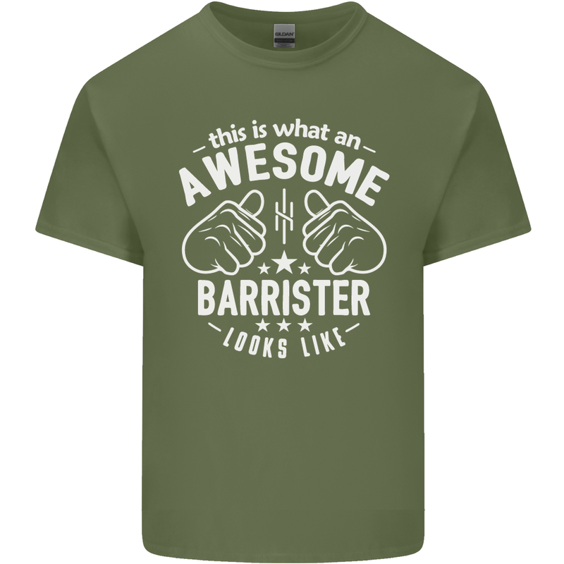 This Is What an Awesome Barrister Looks Like Mens Cotton T-Shirt Tee Top Military Green