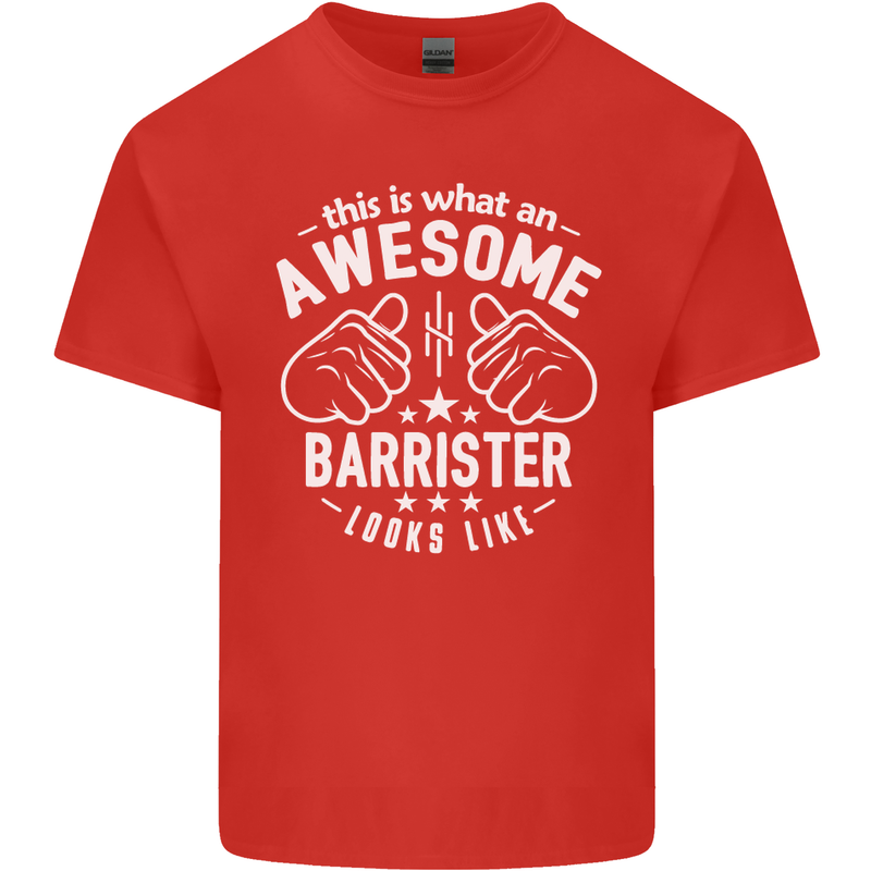 This Is What an Awesome Barrister Looks Like Mens Cotton T-Shirt Tee Top Red