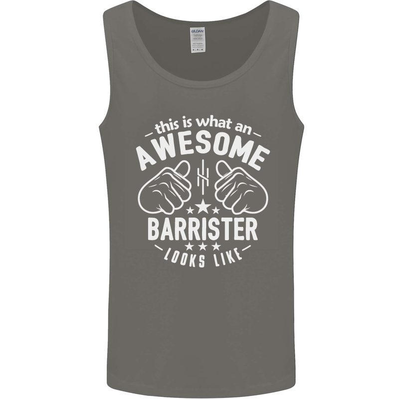 This Is What an Awesome Barrister Looks Like Mens Vest Tank Top Charcoal