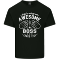 This Is What an Awesome Boss Looks Like Mens Cotton T-Shirt Tee Top Black
