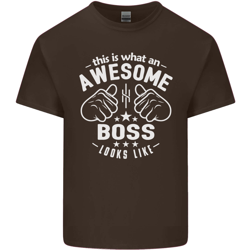 This Is What an Awesome Boss Looks Like Mens Cotton T-Shirt Tee Top Dark Chocolate