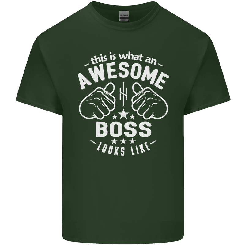 This Is What an Awesome Boss Looks Like Mens Cotton T-Shirt Tee Top Forest Green