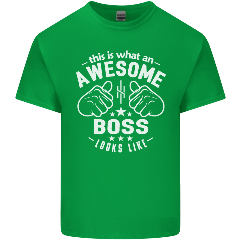 This Is What an Awesome Boss Looks Like Mens Cotton T-Shirt Tee Top Irish Green